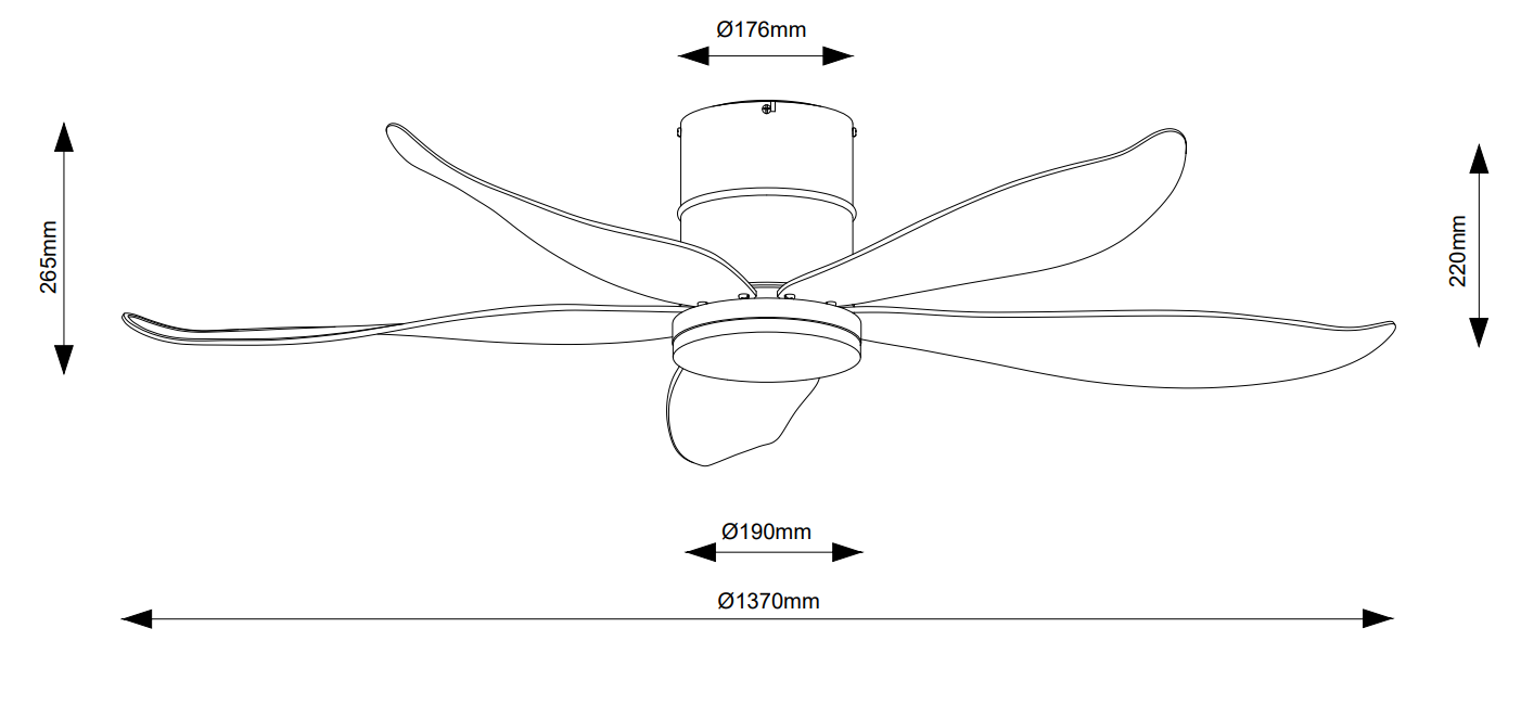 Fanco Co-Fan Rito-5 48 / 54 Inch DC Ceiling Fan 5 Blade 48/54 Inch LED n Remote Control
