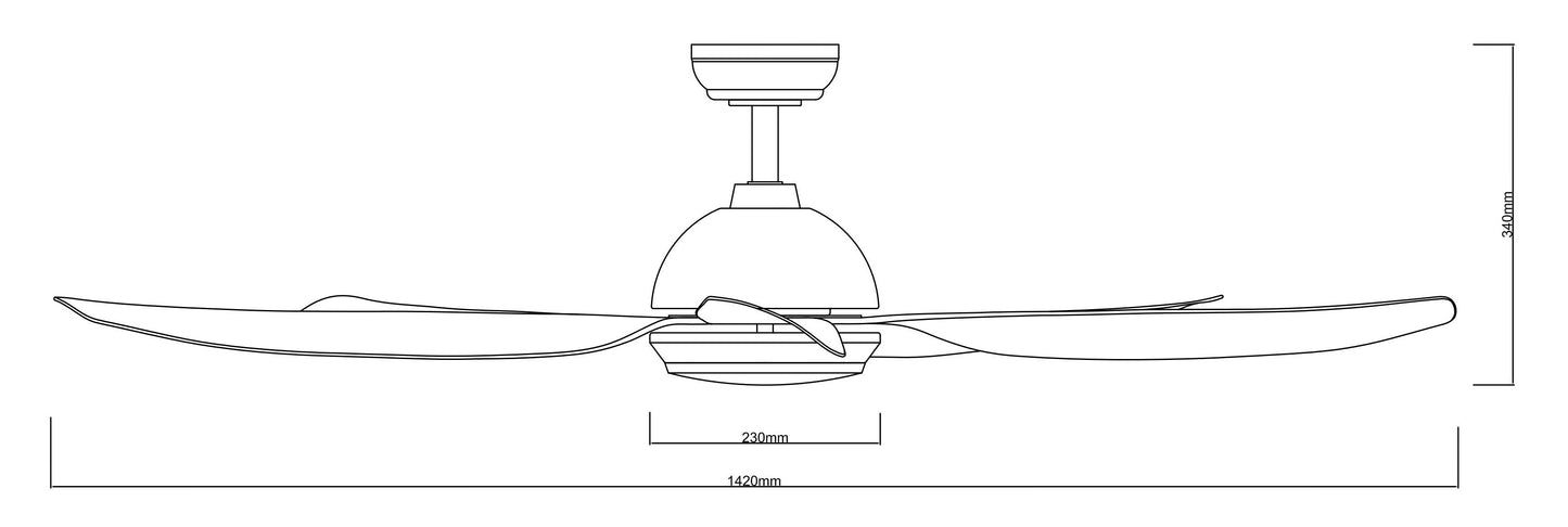 FANCO Galaxy-5 38 / 48 / 56 Inch DC Motor Ceiling Fan with 3 Tone LED Light Kit and Remote Control