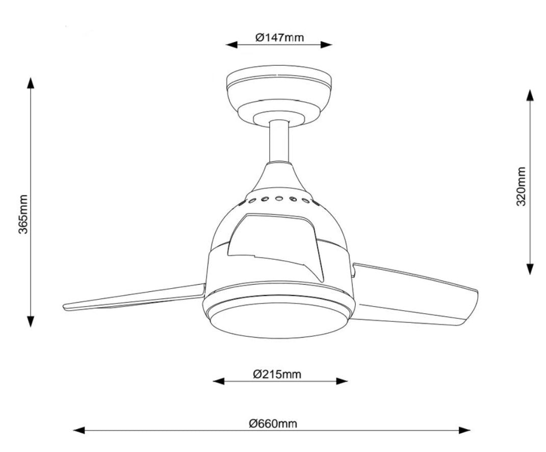 Fanco Co-Fan Bee 26 Inch DC Motor 3 Blade Ceiling Fan with 3 Tone LED Light Kit and Remote Control