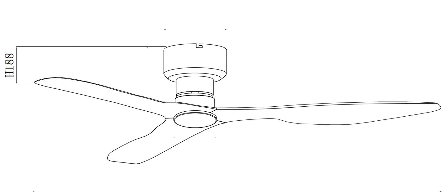 FANCO CO-FAN Hugger 48 Inch Low Profile DC Motor 3 Blade Ceiling Fan with Remote Control and 3 Tone LED Light Kit