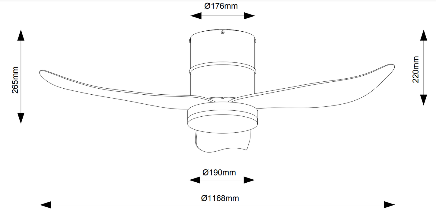 Fanco Co-Fan Rito-3 46 / 52 Inch DC Ceiling Fan 3 Blade 46/52 Inch LED n Remote Control or Smart WiFi