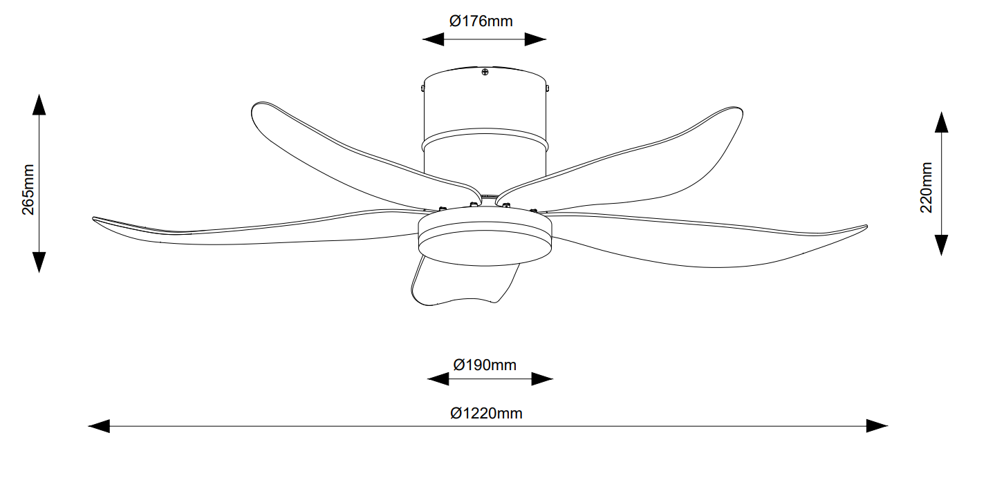 Fanco Co-Fan Rito-5 48 / 54 Inch DC Ceiling Fan 5 Blade 48/54 Inch LED n Remote Control