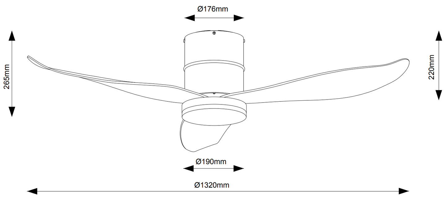 Fanco Co-Fan Rito-3 46 / 52 Inch DC Ceiling Fan 3 Blade 46/52 Inch LED n Remote Control or Smart WiFi