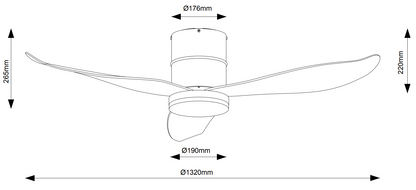 Fanco Co-Fan Rito-3 46 / 52 Inch DC Ceiling Fan 3 Blade 46/52 Inch LED n Remote Control or Smart WiFi