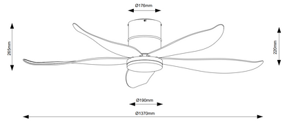 Fanco Co-Fan Rito-5 48 / 54 Inch DC Ceiling Fan 5 Blade 48/54 Inch LED n Remote Control