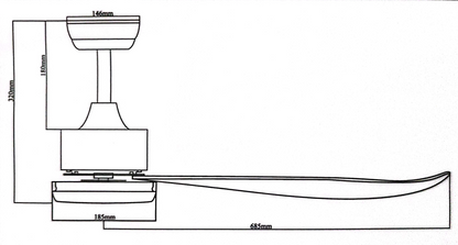 BESTAR RAZOR Smart WiFi 46 / 54 Inch DC Motor  Ceiling Fan 3Blade with Remote Control