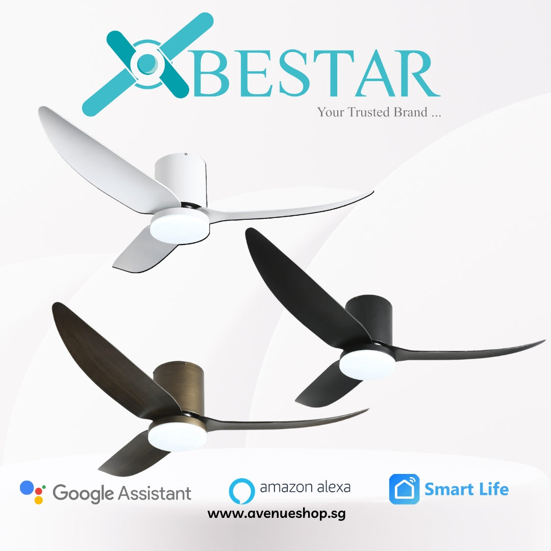 BESTAR VITO-3 Estilo 40 / 50 Inch DC Motor 3 Blade  WiFi SMART Ceiling Fan w Dimmable LED and Remote
