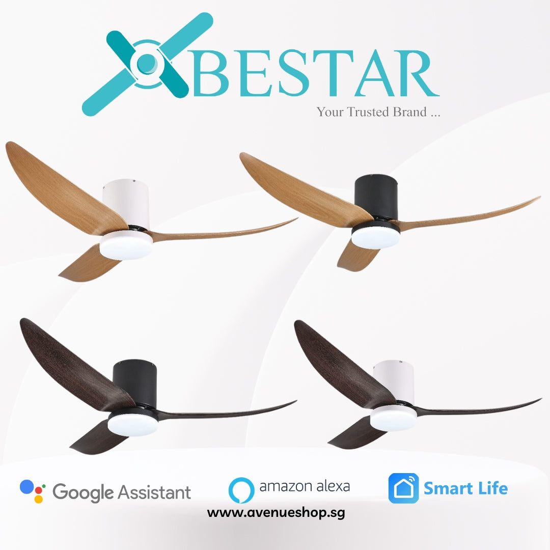 BESTAR VITO-3 Estilo 40 / 50 Inch DC Motor 3 Blade  WiFi SMART Ceiling Fan w Dimmable LED and Remote