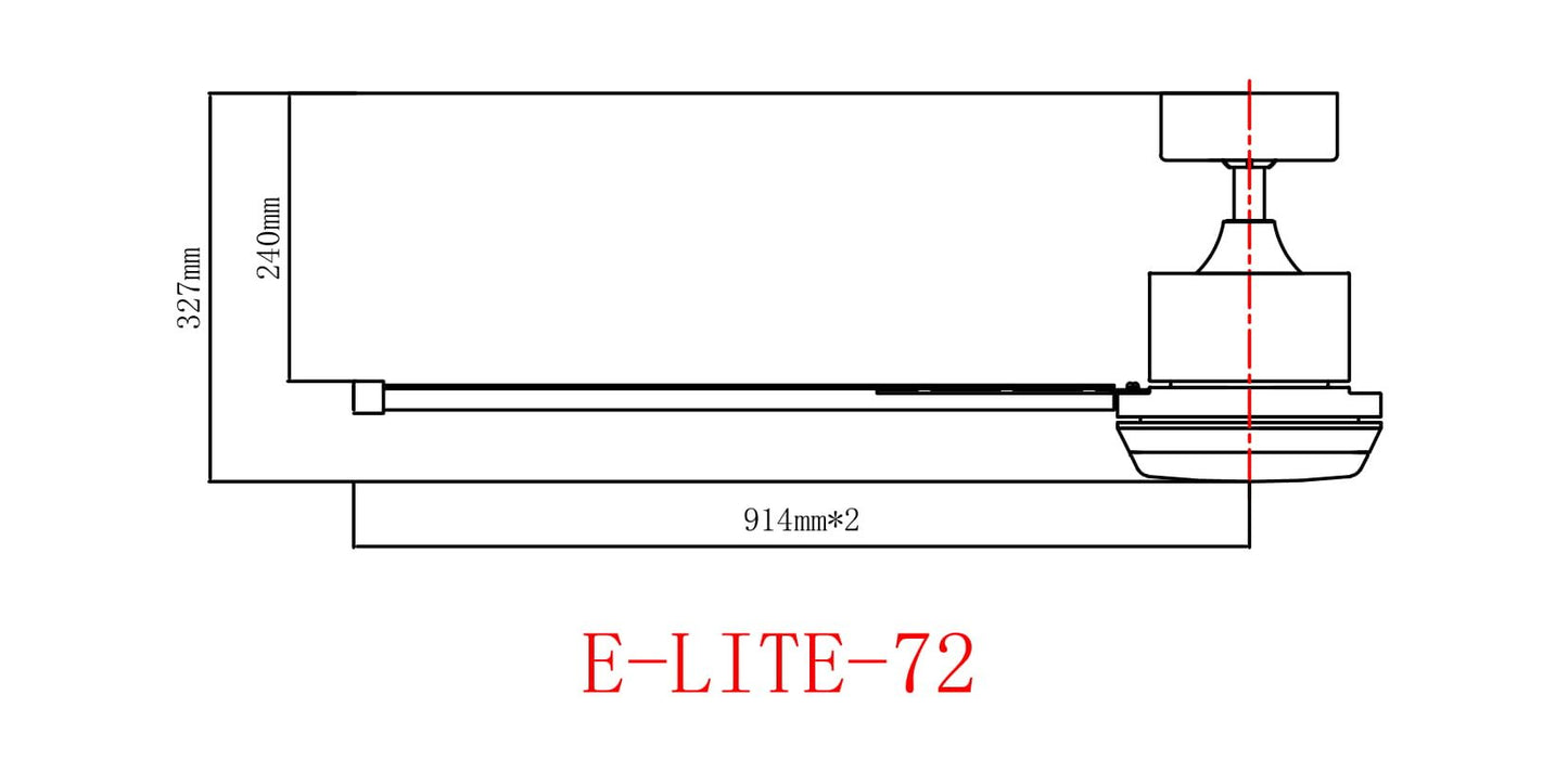 FANCO E-Lite 48 / 52 / 60 / 72 Inch DC Motor Ceiling Fan with 3 Tone LED Light Kit and Remote Control