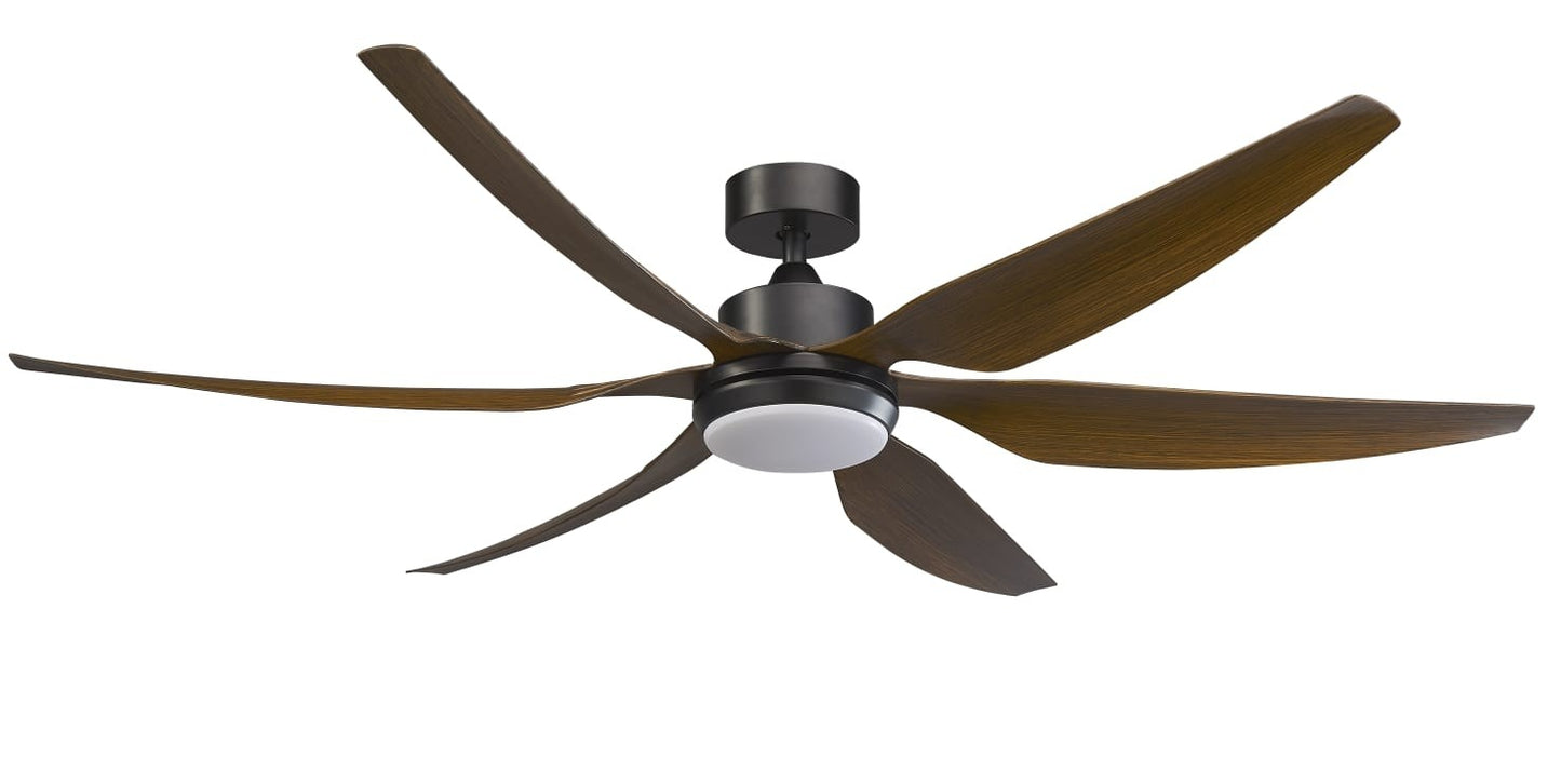 Fanco Heli 6-Blades 56 / 66 Inch DC Ceiling Fan with Remote Control and LED 3-Tone Colour Light