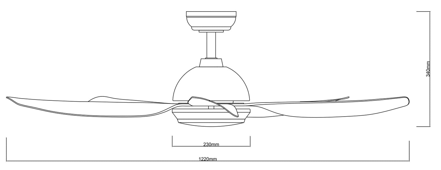 FANCO Galaxy-5 38 / 48 / 56 Inch DC Motor Ceiling Fan with 3 Tone LED Light Kit and Remote Control