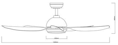 FANCO Galaxy-5 38 / 48 / 56 Inch DC Motor Ceiling Fan with 3 Tone LED Light Kit and Remote Control