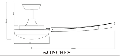 BESTAR Vesta SMART 42 / 52 Inch DC Motor 5 Blade Ceiling Fan w/ 3 Tone LED Light and Remote Control or Smart Apps