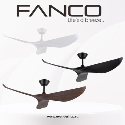 Fanco Huracan 52 Inch DC Motor 3 Blade Ceiling Fan with Remote Control