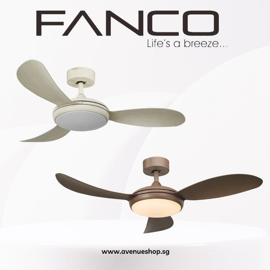 [36Watt LED Light] Fanco Co-Fan GIRASOL 3-Blades 46 Inch DC Motor Ceiling Fan with 3 Tone 36W LED Light Kit and Remote Control