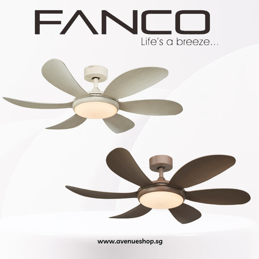 [36Watt LED Light] Fanco Co-Fan GIRASOL 6-Blades 46 Inch DC Motor Ceiling Fan with 3 Tone 36W LED Light Kit and Remote Control