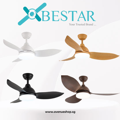 BESTAR RAPTOR 33 / 38 / 48 Inch DC Motor 3 Blade Ceiling Fan with 3 Tone LED Light Kit and Remote Control