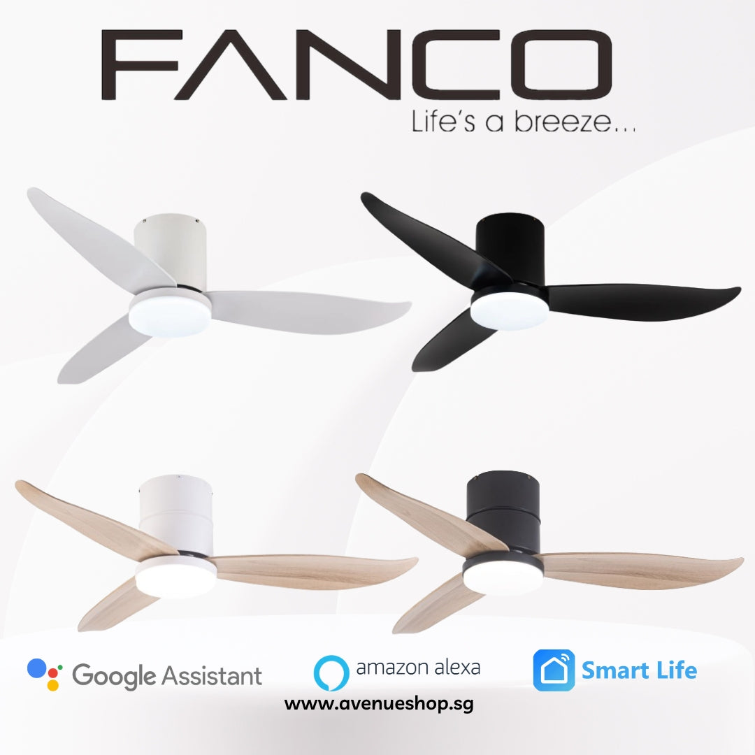 Fanco Co-Fan Rito-3 46 / 52 Inch DC Ceiling Fan 3 Blade 46/52 Inch LED n Remote Control or Smart WiFi