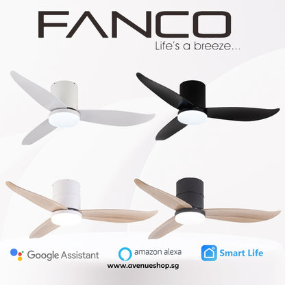 Fanco Co-Fan Rito-3 46 / 52 Inch DC Ceiling Fan 3 Blade 46/52 Inch LED n Remote Control or Smart WiFi