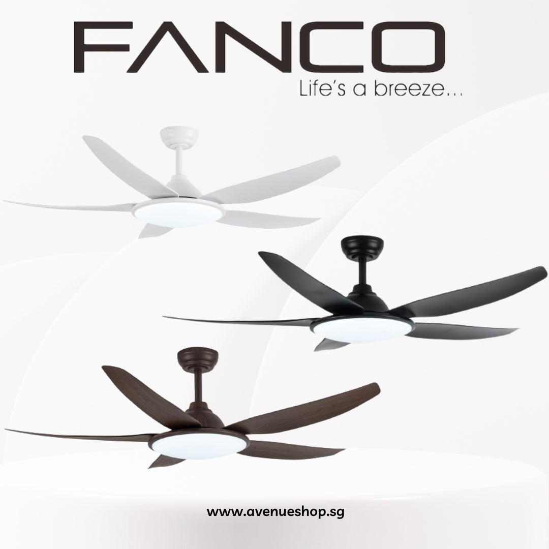 Fanco Tributo 46 / 56 Inch DC Motor 5 Blade Ceiling Fan with 3 Tone 36W Ultra Bright LED and Remote Control