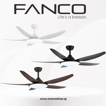 Fanco Tributo 46 / 56 Inch DC Motor 5 Blade Ceiling Fan with 3 Tone 36W Ultra Bright LED and Remote Control
