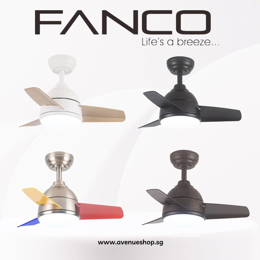 Fanco Co-Fan Bee 26 Inch DC Motor 3 Blade Ceiling Fan with 3 Tone LED Light Kit and Remote Control