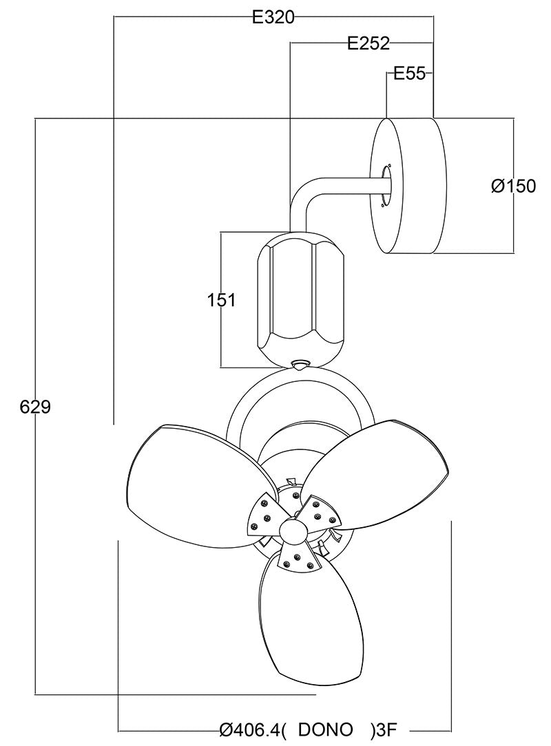 Fanco DONO 16 Inch DC Motor Corner Fan with Remote Control