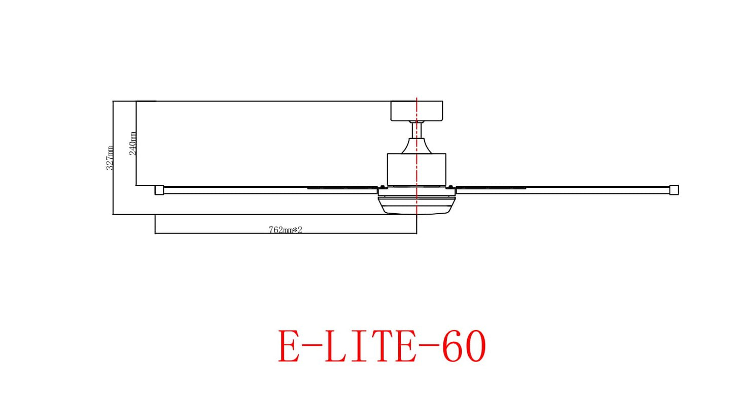 FANCO E-Lite 48 / 52 / 60 / 72 Inch DC Motor Ceiling Fan with 3 Tone LED Light Kit and Remote Control