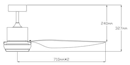 Fanco Heli 6-Blades 56 / 66 Inch DC Ceiling Fan with Remote Control and LED 3-Tone Colour Light