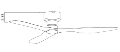 FANCO CO-FAN Hugger Low Profile DC Motor 3 Blade Ceiling Fan with Remote Control